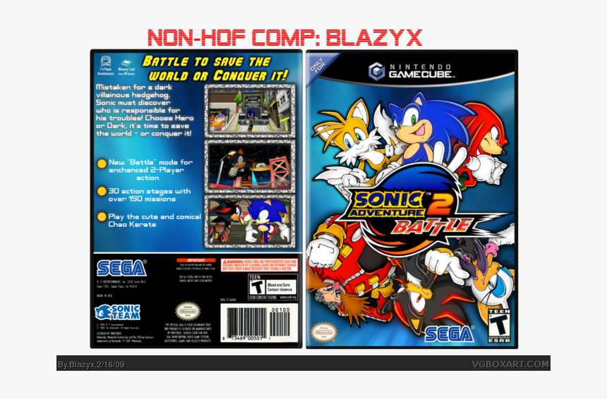 Sonic Adventure 2 Battle Box Art Cover - Sonic Adventure 2 Battle Gamecube Box, HD Png Download, Free Download