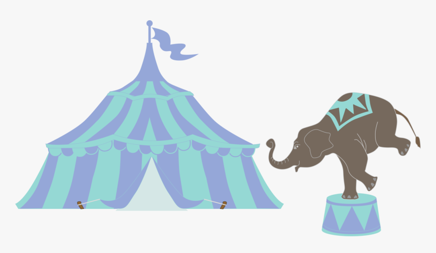 Blue,purple,horse Like Mammal - Clipart Vintage Circus Theme Circus Tent, HD Png Download, Free Download