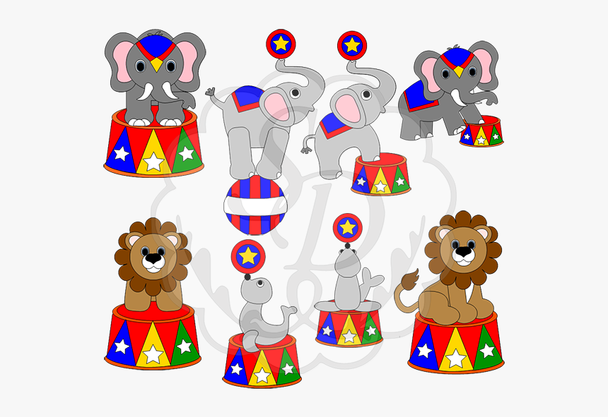 Elephants Svg Circus - Cartoon, HD Png Download, Free Download