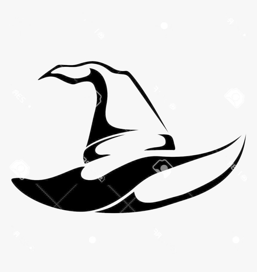 Witch Hat Unique Silhouette Clip Art Library Free Vector - Realistic Witch Hat Drawing, HD Png Download, Free Download