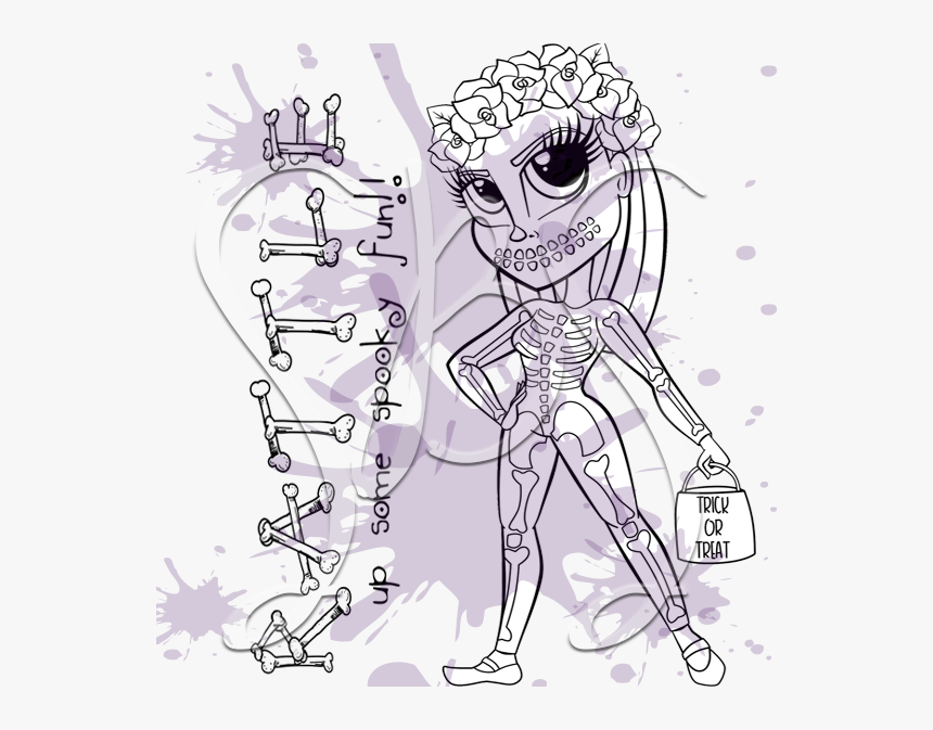 #skeletongaljennifer Skeleton Gal Jennifer Digi - Cartoon, HD Png Download, Free Download