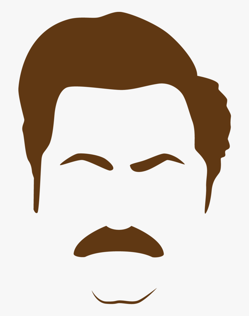 Ron Swanson - - Ron Swanson Mustache Clipart, HD Png Download, Free Download