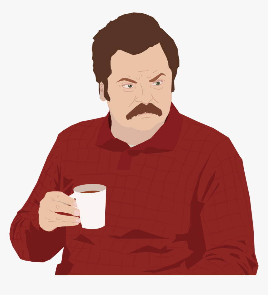 Transparent Ron Swanson Png - Drinking, Png Download, Free Download