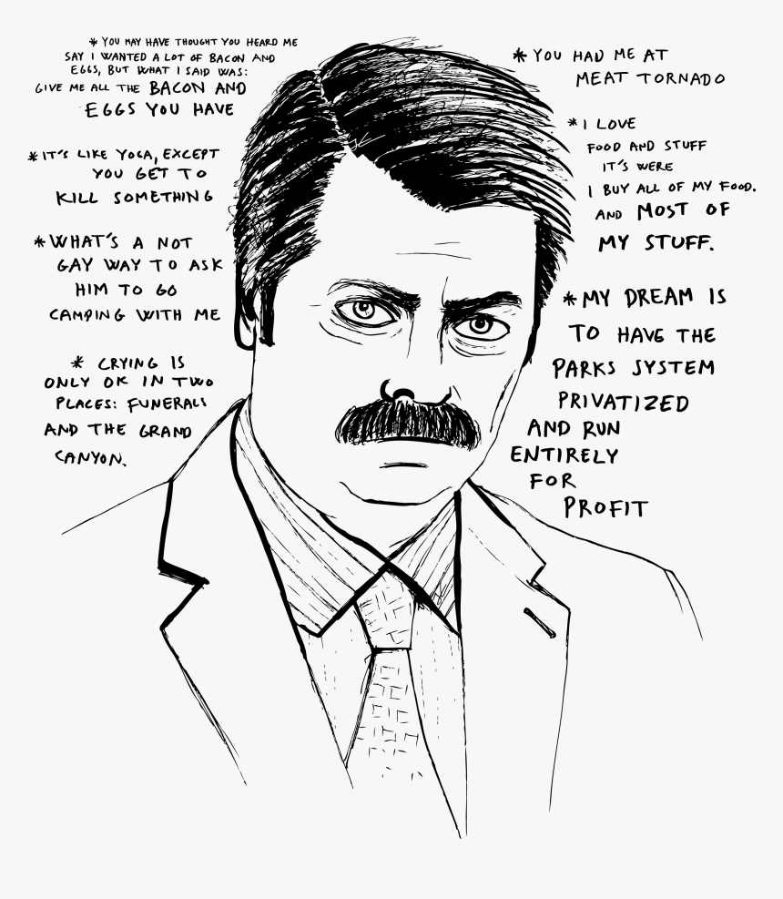 Draw Ron Swanson, HD Png Download, Free Download