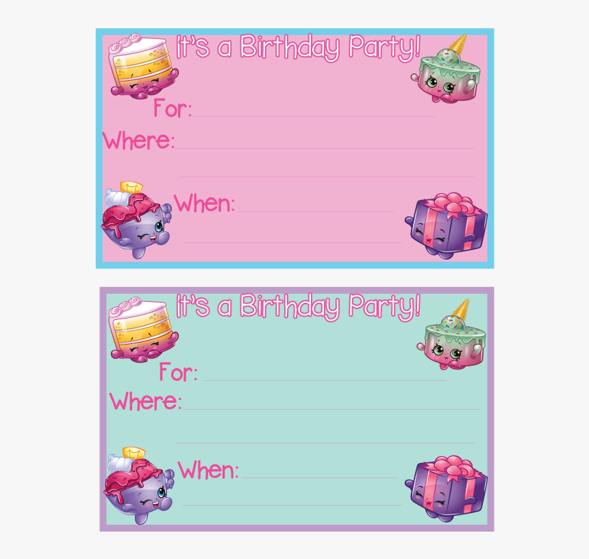 Shopkins Party Invitations Template, HD Png Download, Free Download