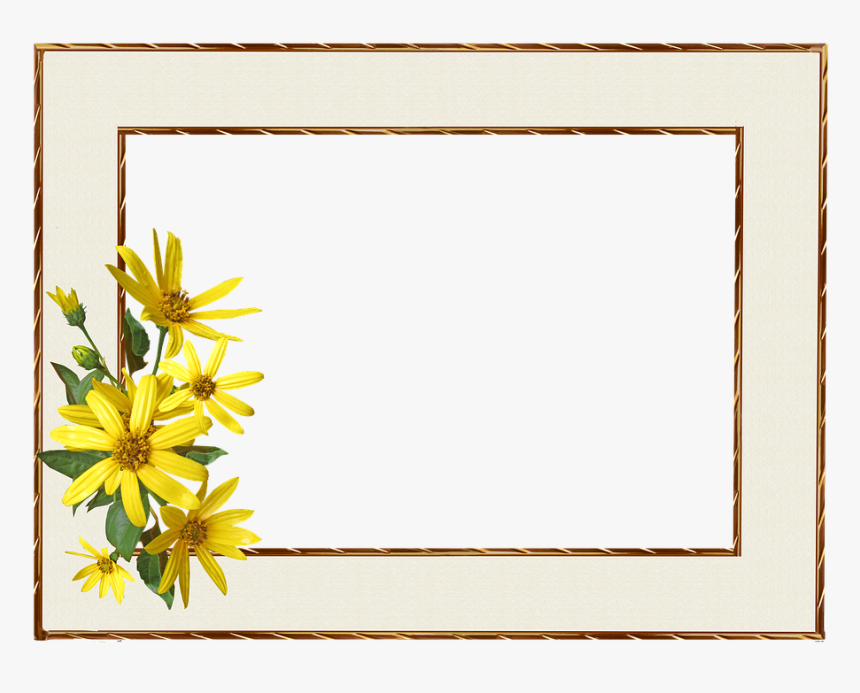 Frame, Border, Yellow Flower - Photograph, HD Png Download, Free Download