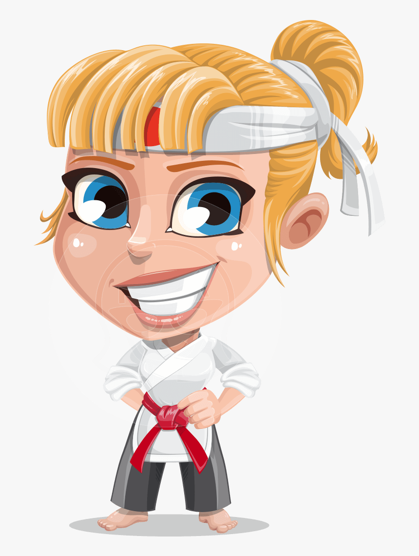 Cartoon Karate Girl Png, Transparent Png, Free Download