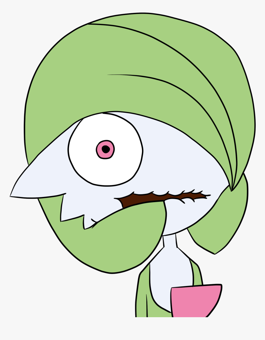 Green Face Leaf Vertebrate Nose Plant Head Beak Line - Ralts, HD Png Download, Free Download