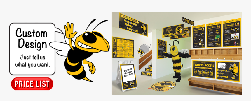 Pbis Posters Yellow Jacket Mascot Clip Art - Mascot Design Safety Work, HD Png Download, Free Download