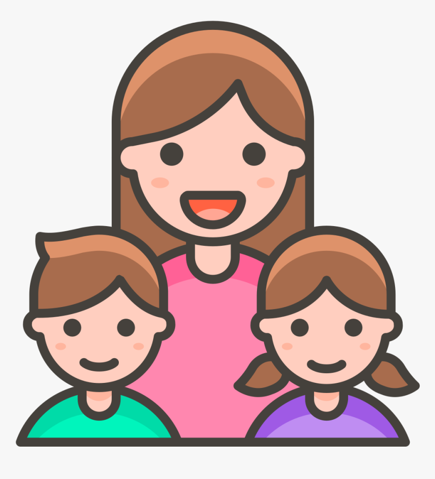 344 Family Woman Girl Boy - Familia Emoji Png, Transparent Png, Free Download