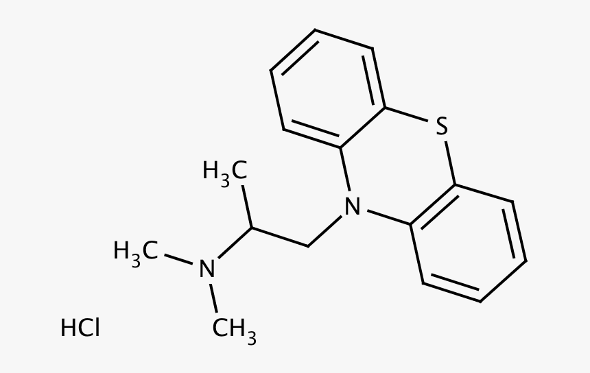 Structure For Promethazine Hydrochloride - Promethazin Hcl Struktur, HD Png Download, Free Download
