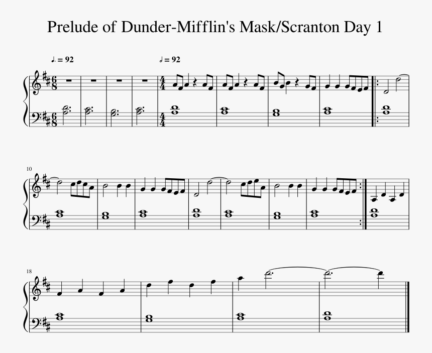 Dunder Mifflin Song Piano Sheet Music, HD Png Download, Free Download