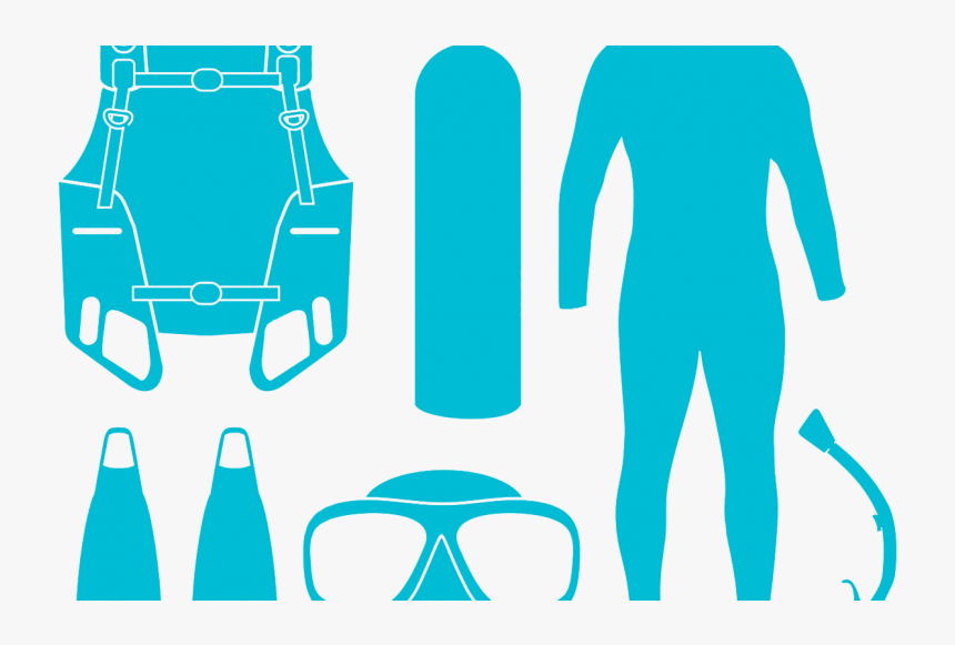 Transparent Rent Clipart - Scuba Diving Gear Silhouette, HD Png Download, Free Download