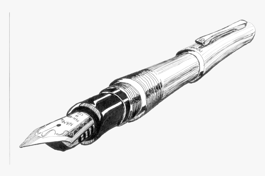 Pen Transparent - Vintage Fountain Pen Drawing, HD Png Download, Free Download