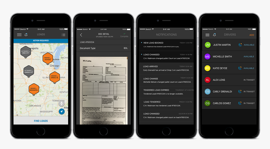 Navisphere Carrier Mobile App Features - Ch Robinson Driver App, HD Png Download, Free Download