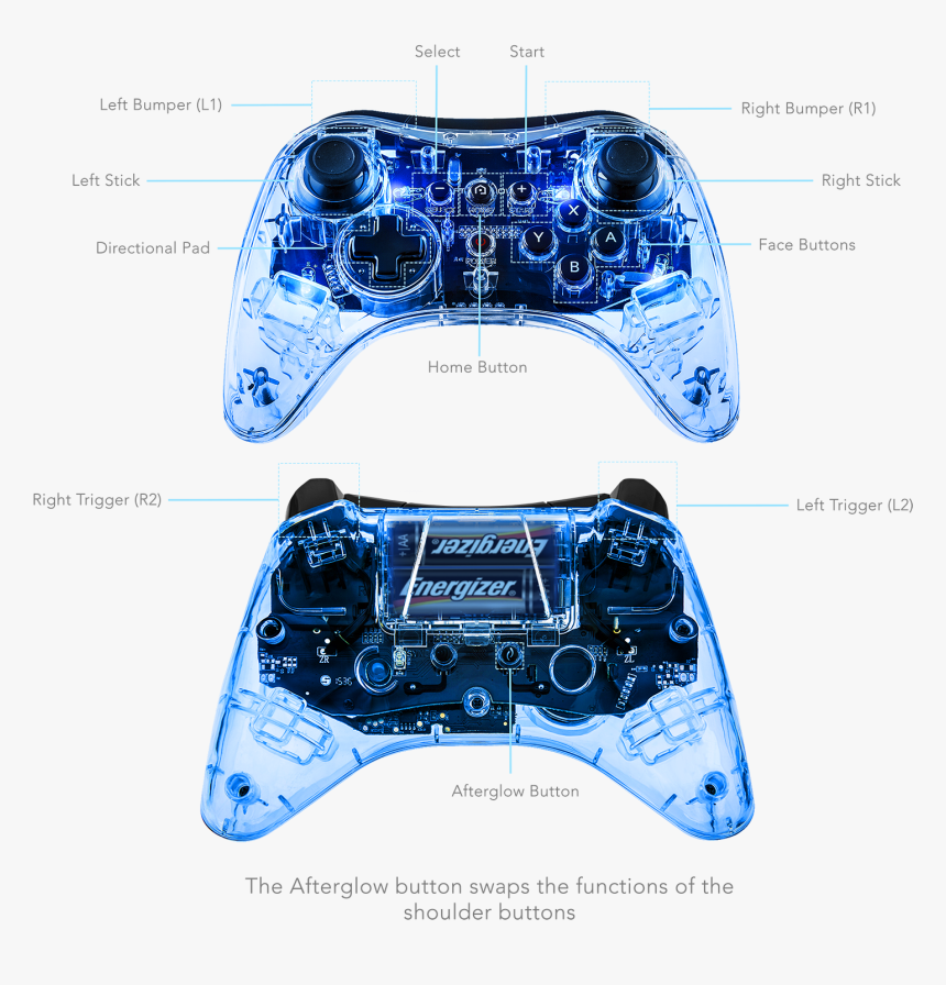 Wii U Pro Controller Afterglow, HD Png Download, Free Download