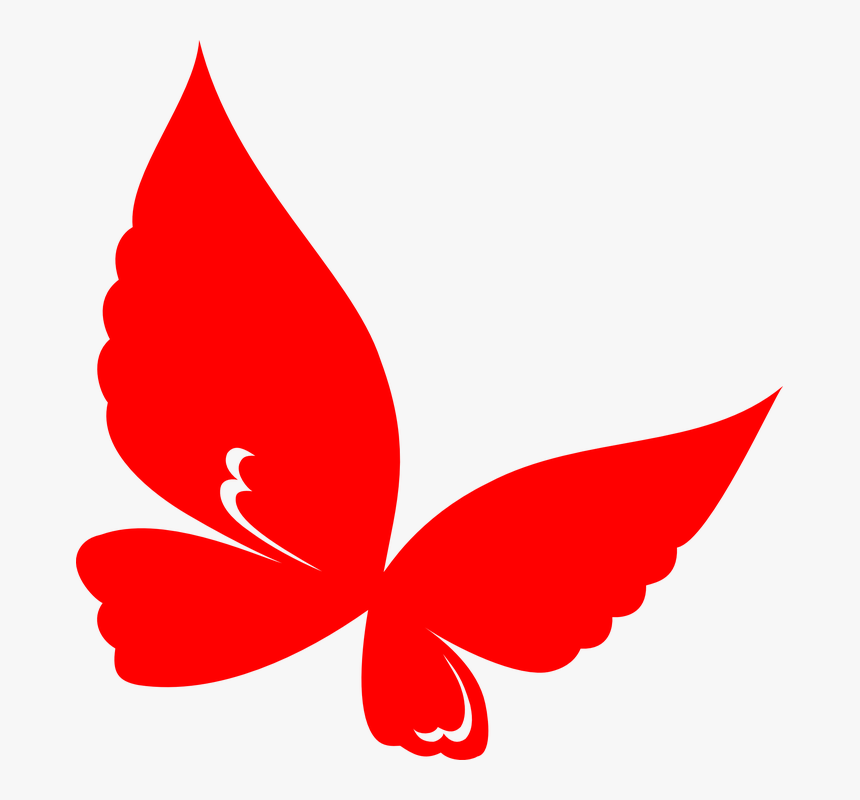Butterfly, Art, Red, Wings, Spring - Red Butterfly Clip Art, HD Png Download, Free Download