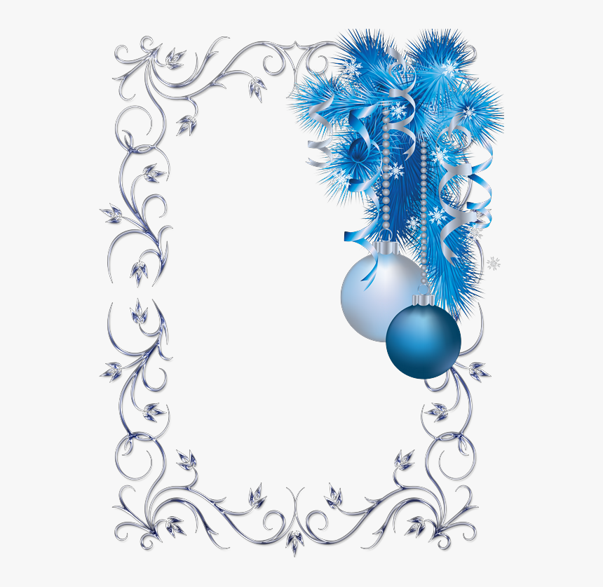 Blue Christmas Page Border, HD Png Download, Free Download