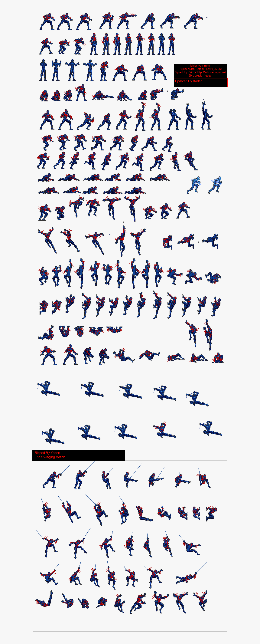 Spiderman Sprite Png - Spider Man Sprite Sheet, Transparent Png, Free Download