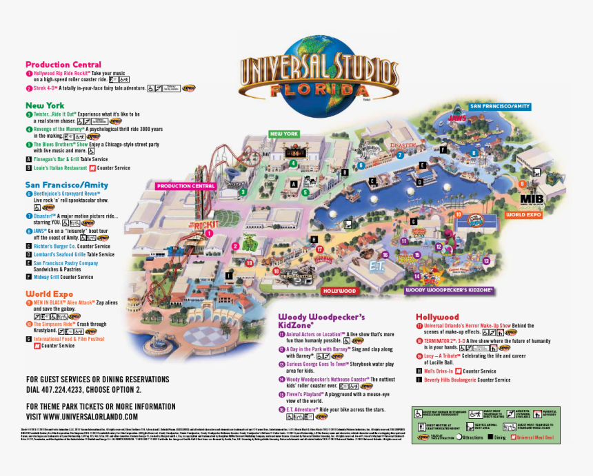 Universal Studios Florida Map 2017 Pdf, HD Png Download, Free Download