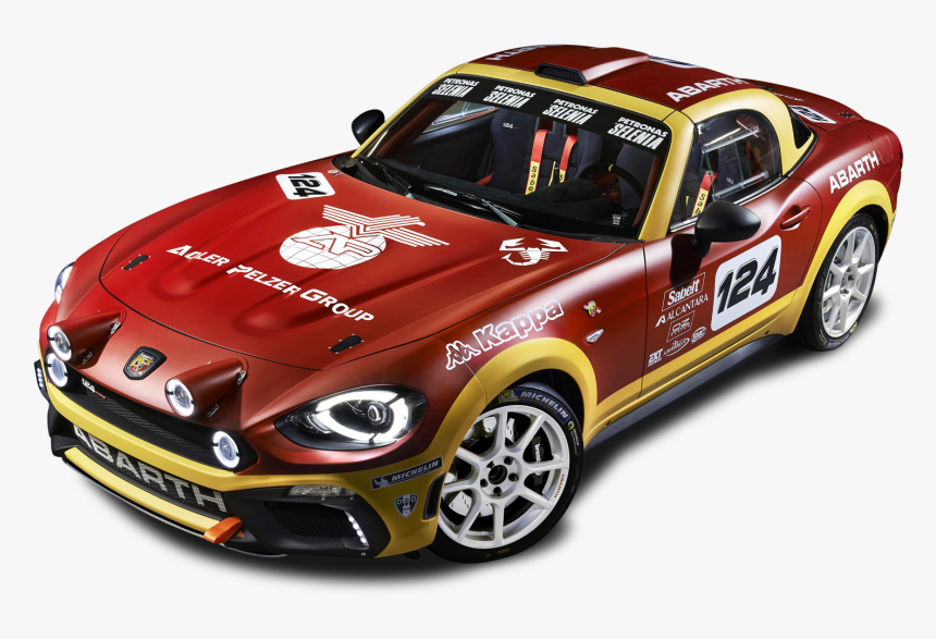 Red Fiat 124 Spider Abarth Rally Car Png Image - Abarth 124 R Gt, Transparent Png, Free Download