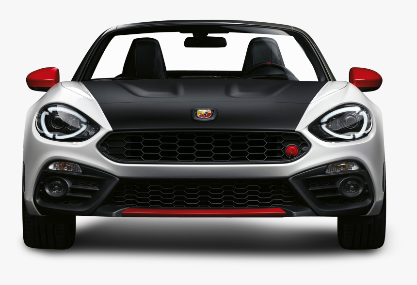 Black And White Fiat 124 Spider Abarth View Car Png - Fiat 124 Spider Abarth Front, Transparent Png, Free Download