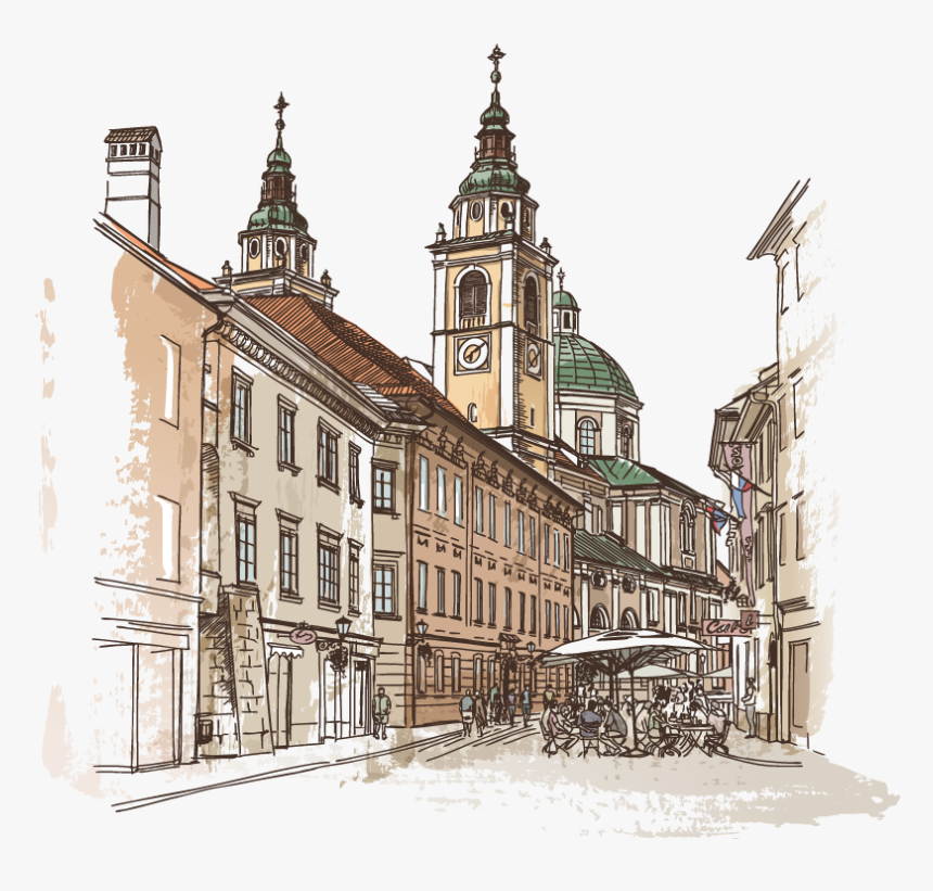 Kingdom City Sketch United House -painted Architecture - Architecture Png, Transparent Png, Free Download