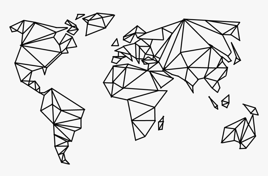 #map #maps #travel #travelling #travels #geometric - World Map Geometric Png, Transparent Png, Free Download
