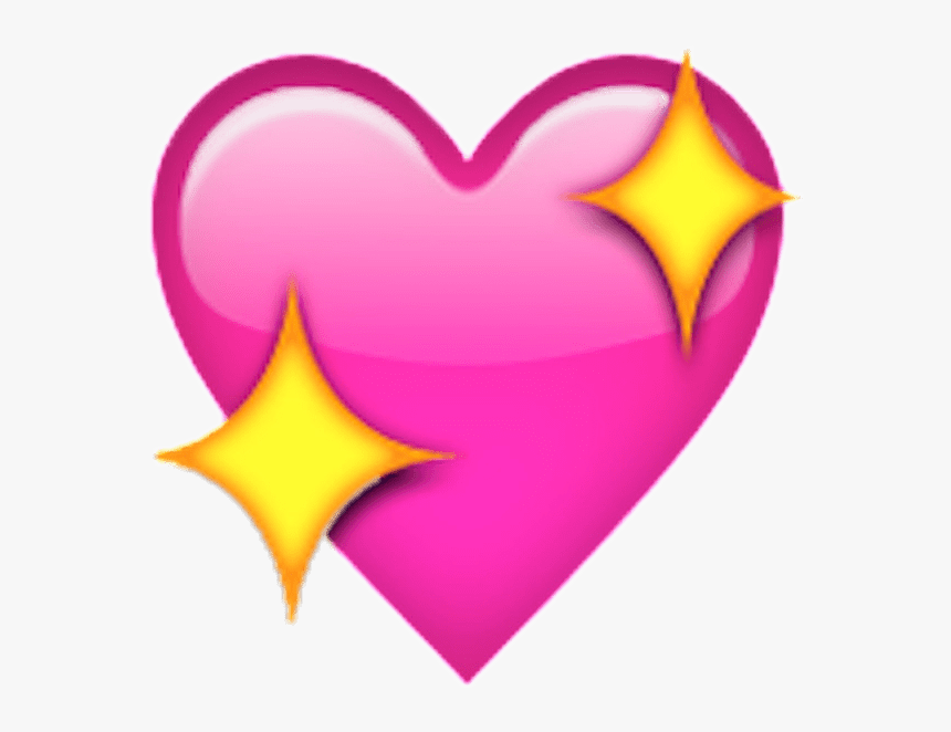 Tumblr Heart Emoji Stickers Love People - Corazon Con Brillo Emoji, HD Png Download, Free Download