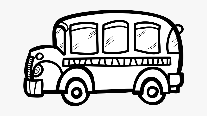 Jeepney Drawing Art - Bus Clipart Black And White, HD Png Download, Free Download