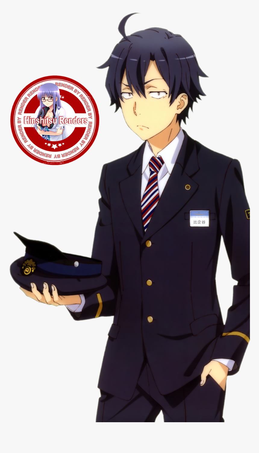 Hachiman Hikigaya Agent Uniform Render - Yahari Ore No Seishun Fanfic, HD Png Download, Free Download