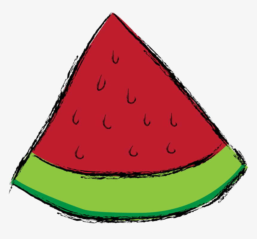 Piece Of Watermelon Drawing Free Image - Buah Semangka Kartun Png ...