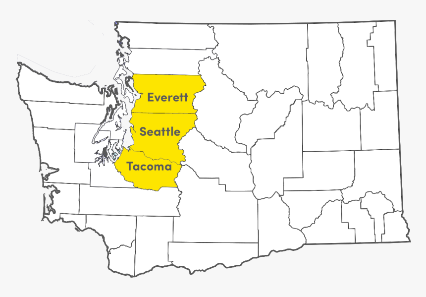 Blank Map Of Washington State Counties, HD Png Download, Free Download