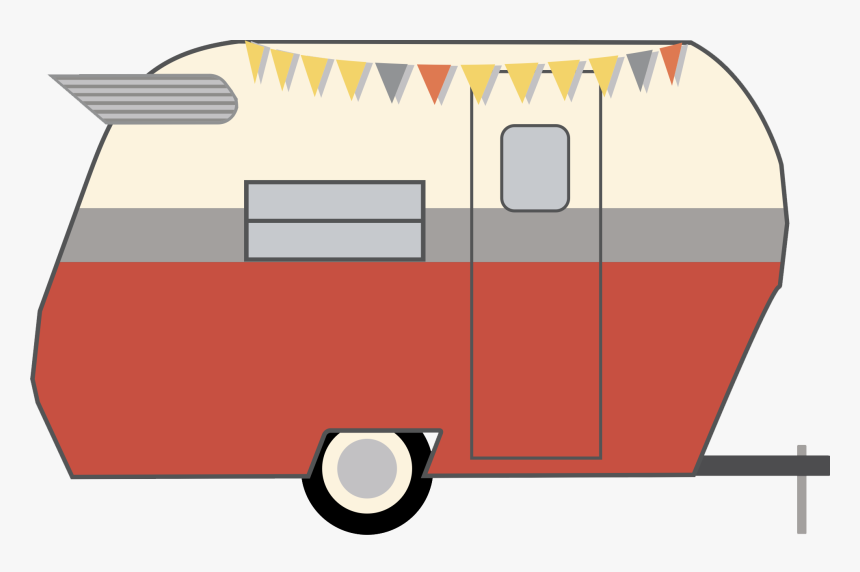 Vintage Camper Cartoon Red, HD Png Download, Free Download