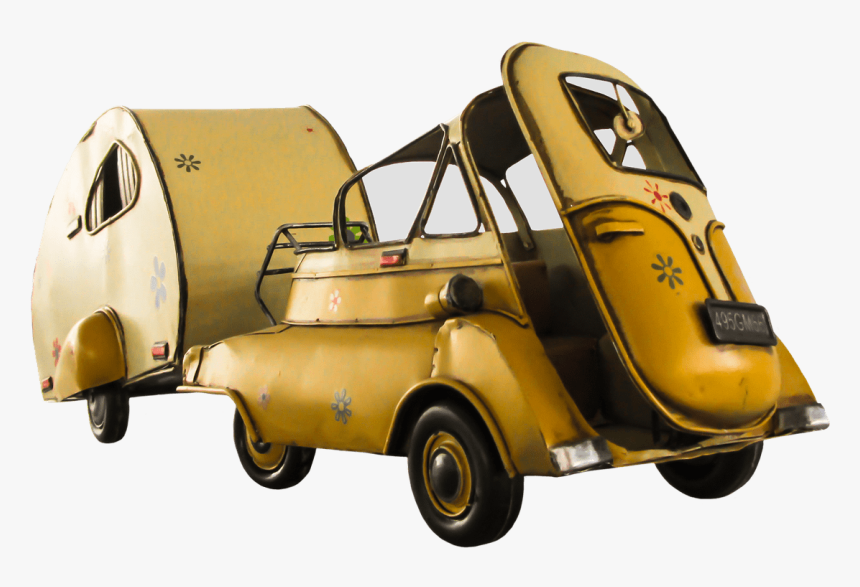 Vintage Small Car With Camper - Nostalgie Auto, HD Png Download, Free Download