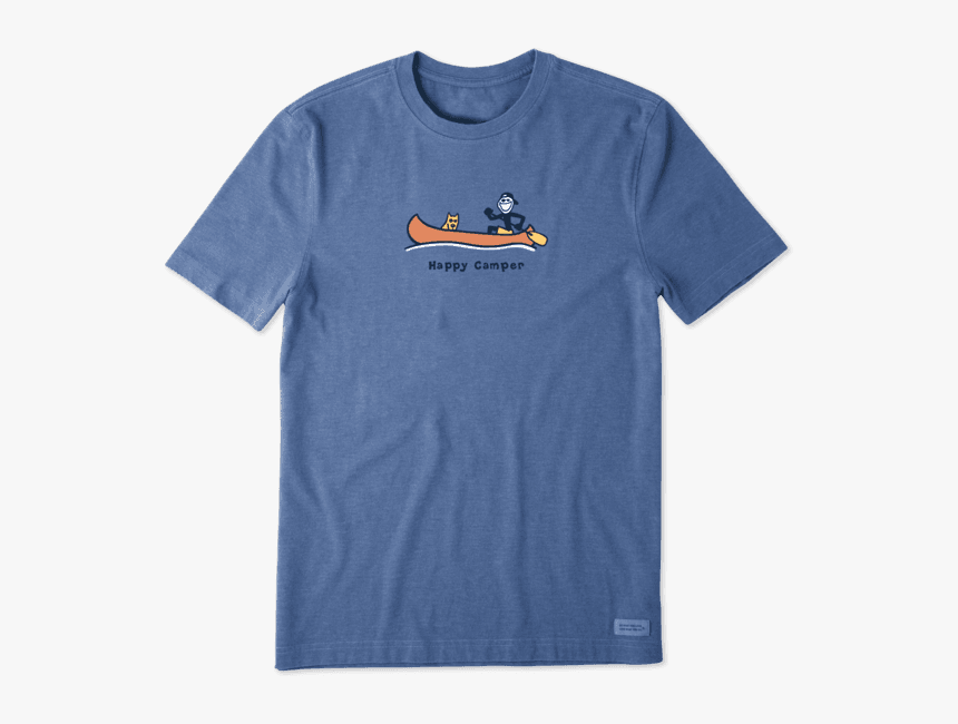 Men"s Happy Camper Canoe Vintage Crusher Tee - Mens Life Is Good Shirts, HD Png Download, Free Download