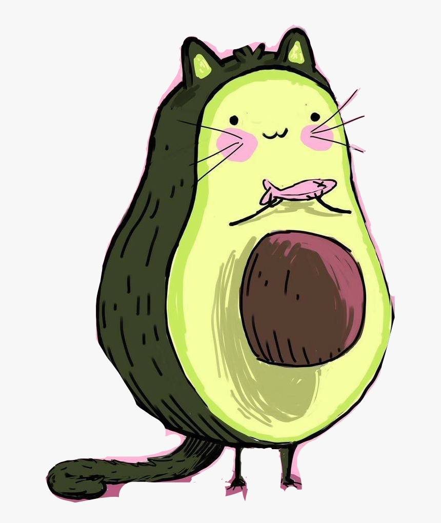 #cute #avocado #cats #sticker #art #tumblr #freetoedit - Avo Cat, HD Png Download, Free Download