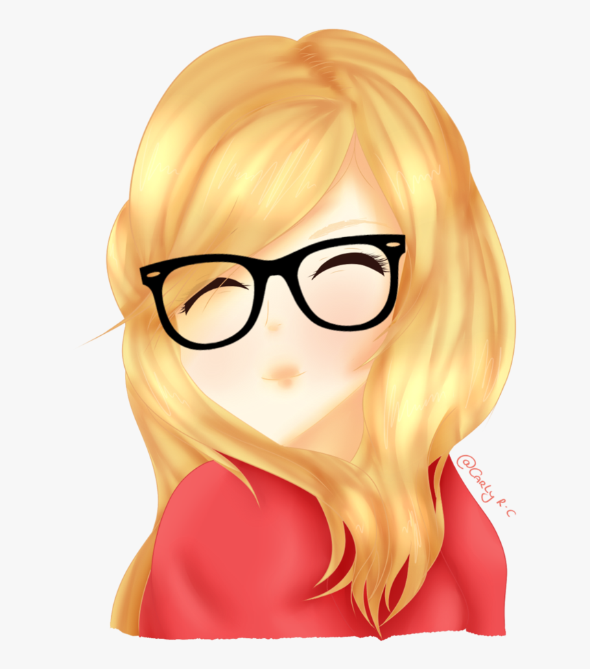 Transparent Png Hipster - Anime Girl Using Eyeglasses, Png Download, Free Download