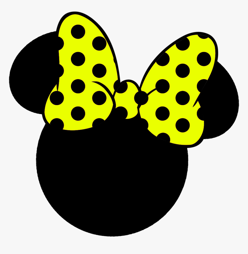 Minnie Head With Yellow Bow - Minnie Mouse Ears With Bow Svg, HD Png Download, Free Download