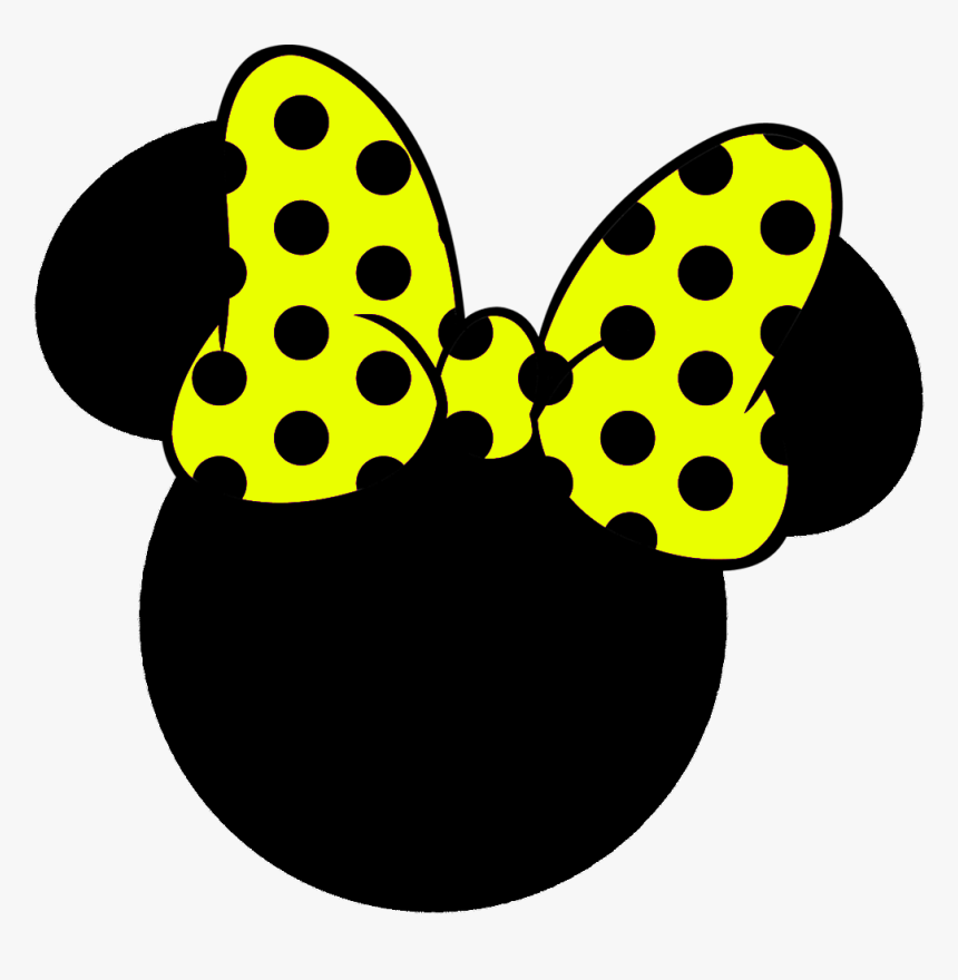 Minnie Head With Yellow Bow - Minnie Mouse Ears With Bow Svg, HD Png