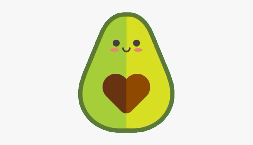 Love Heart Brown Green - Cute Kawaii Avocado Png, Transparent Png, Free Download