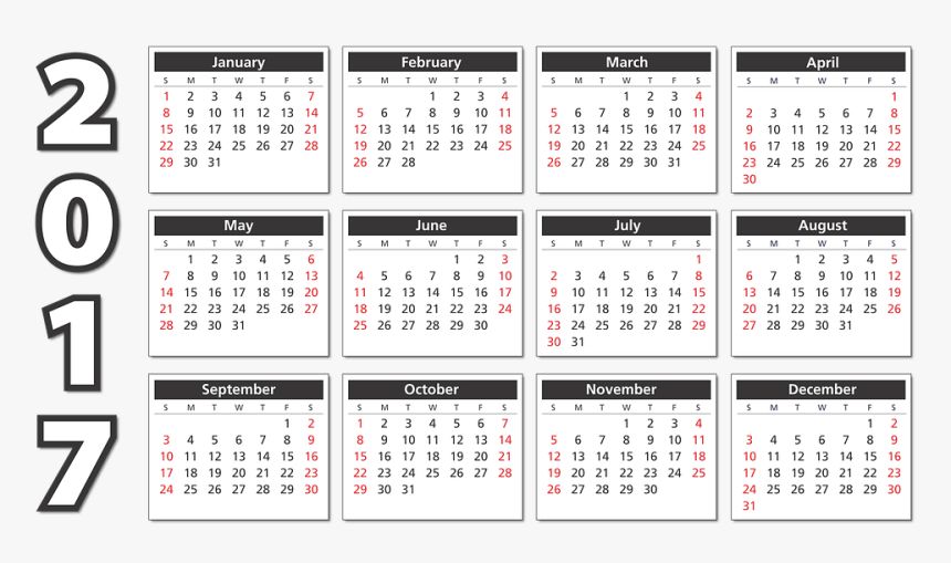 Calendar, 2017, Agenda, Schedule, Plan, Weeks, Months - Calendar, HD Png Download, Free Download