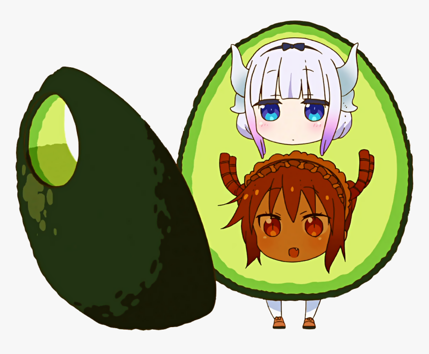 Green Produce Plant Food Fruit Cartoon Fictional Character - Dragon Maid Avocado, HD Png Download, Free Download