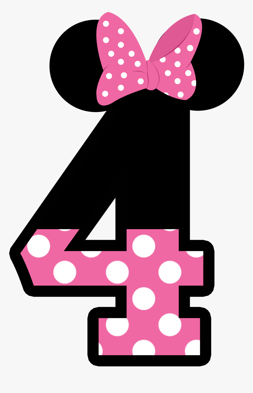 Number Clipart Minnie Mouse Minnie Mouse No 4- - Minnie Mouse No 4, HD Png Download, Free Download