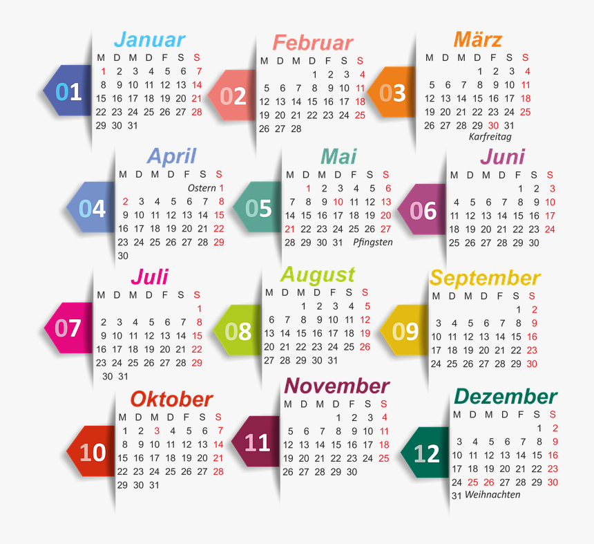 Calendar, 2018, Isolated, Without Background - Pixabay Image Calender, HD Png Download, Free Download