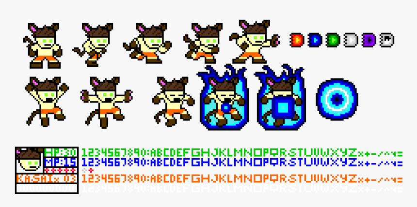 Kasai Neko Sprite Sheet V - Cartoon, HD Png Download, Free Download