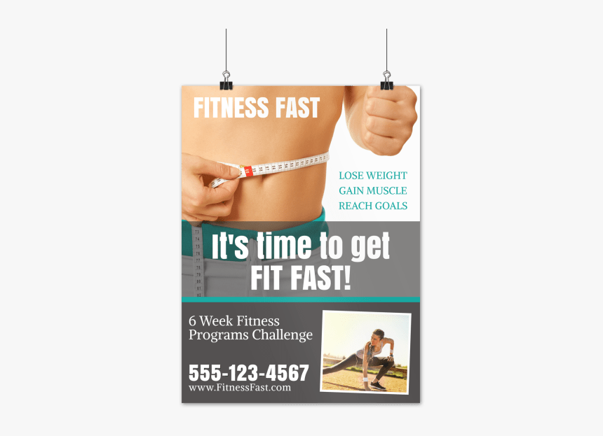 Fast Fitness Motivational Poster Template Preview - Slim Waist, HD Png Download, Free Download