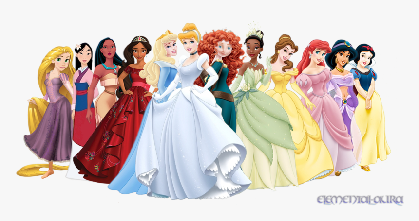 Transparent Princess Dress Png - Disney Princesses With Elena, Png Download, Free Download