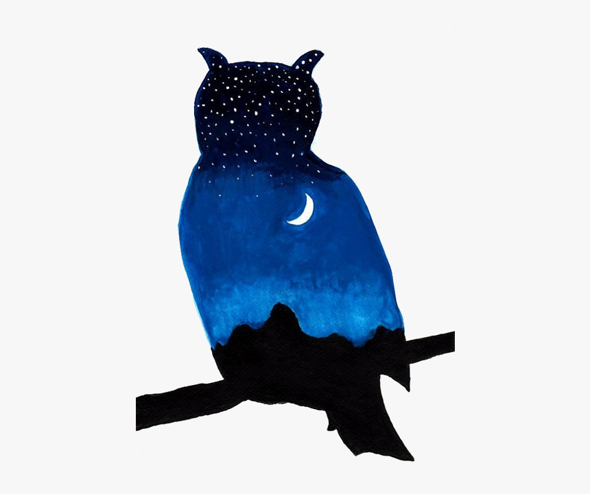 Owl Silhouette Watercolor Painting Clip Art - Paintings Of Silhouette Animals, HD Png Download, Free Download