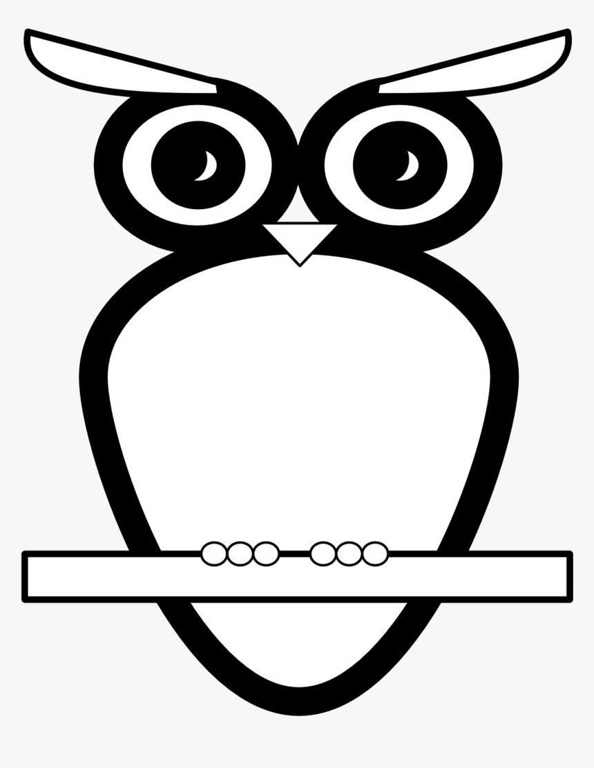 Bw Owl Black White Line Art Scalable Vector Graphics - Owl Sit Line Vector, HD Png Download, Free Download